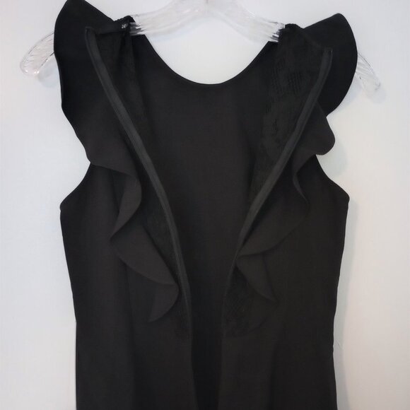 Jay Godfrey Black Flutter Sleeve Cocktail Dress - Picture 7 of 8
